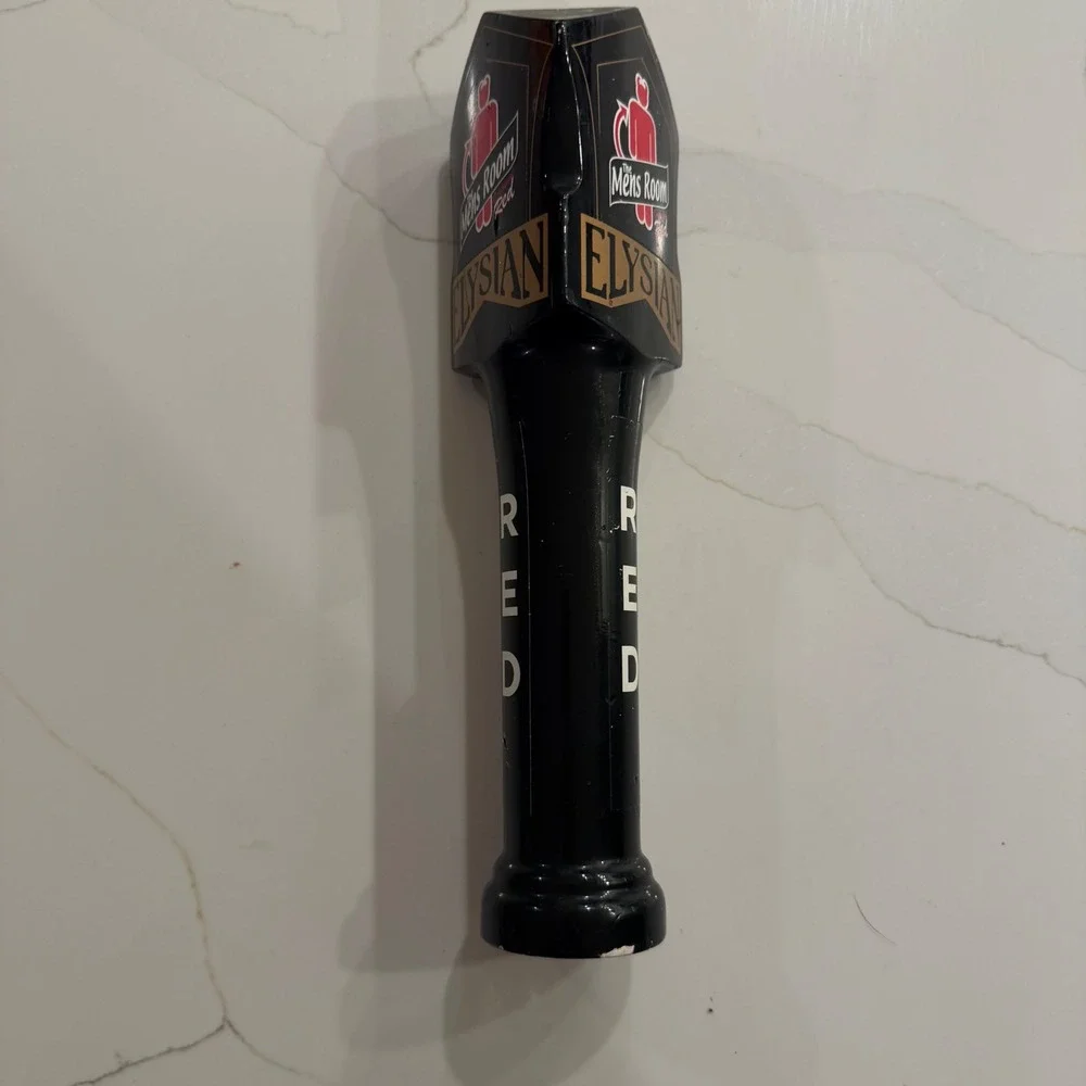 Elysian Brewing The Mens Room Original Red Ale Beer Tap Handle Black 10 Inch